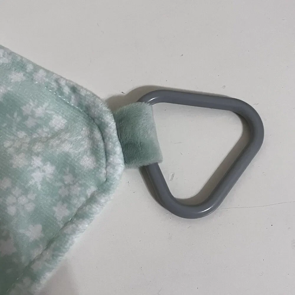 Modern Baby Green Floral Bunny Rabbit Baby Security Blanket Lovey Teether Rattle